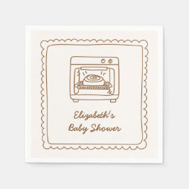 Guardanapo De Papel Bun in the Oven Baby Shower Napkin