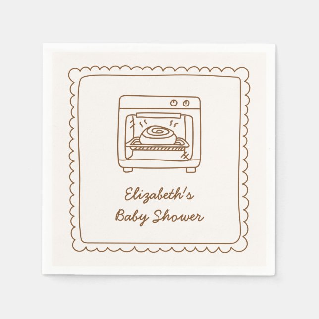 Guardanapo De Papel Bun in the Oven Baby Shower Napkin (Frente)