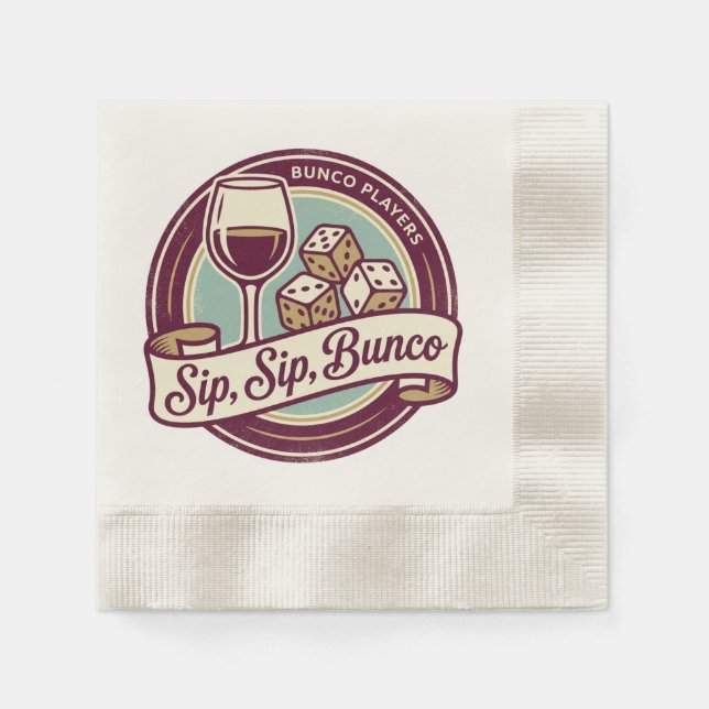 Guardanapo De Papel Bunco de Dados de Vinho Divertido  (Frente)