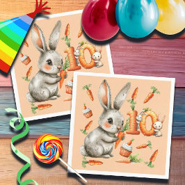 Guardanapo De Papel Bunnies e Carrots 10ª Festa de aniversário