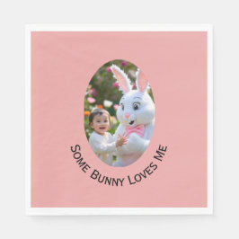 Guardanapo De Papel Bunny and Child photo in Oval Frame Easter