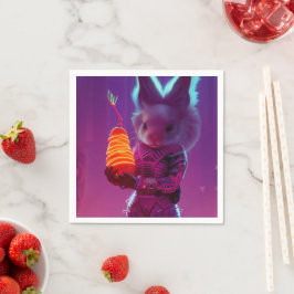 Guardanapo De Papel Bunny Segurando um Cenoura
