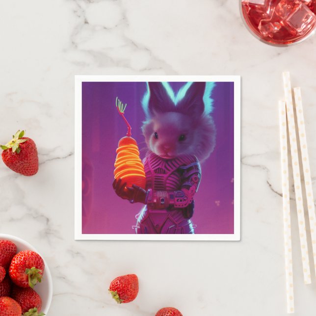 Guardanapo De Papel Bunny Segurando um Cenoura (Insitu)