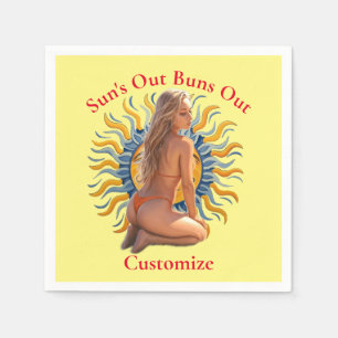 Guardanapo De Papel Buns Out Bikini Beach Girl Thunder_Cove