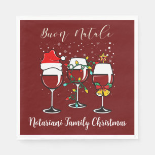 Guardanapo De Papel Buon Natale Festive Wine Glass Italiano