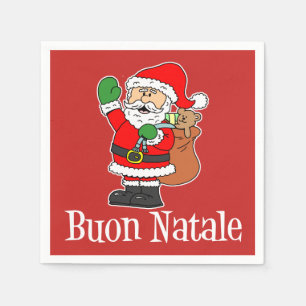 Guardanapo De Papel Buon Natale Italiano Feliz Papais noeis de Natal (
