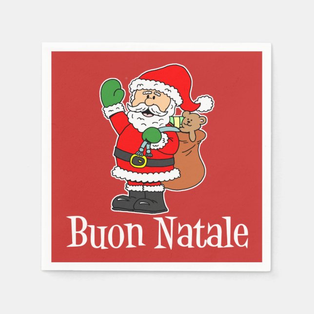 Guardanapo De Papel Buon Natale Italiano Feliz Papais noeis de Natal ( (Frente)