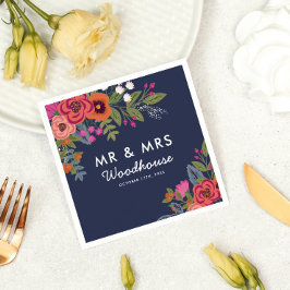 Guardanapo De Papel Buquê boêmico - Marinho Azul Sr. & Sra. Wedding
