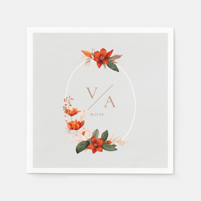 Guardanapo De Papel Buquê de boho com flores de fibra (Frente)