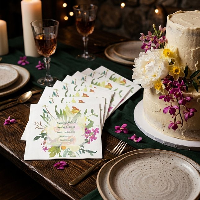 Guardanapo De Papel Buquê de casamento de narcisos da primavera  (Criador carregado)