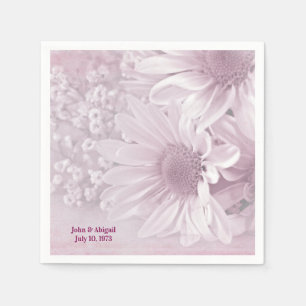Guardanapo De Papel Buquê de Daisy de Casamento Rosa