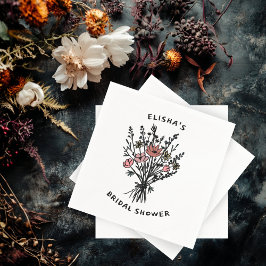 Guardanapo De Papel Buquê de flor selvagem Chá de panela cáustico