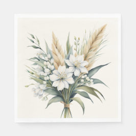 Guardanapo De Papel Buquê de Flores Aquarela