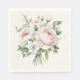 Guardanapo De Papel Buquê de Rosa Rosa Água-Marinha
