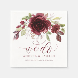 Guardanapo De Papel Buquê De Vinho Borgonha De Casamento Vermelho De