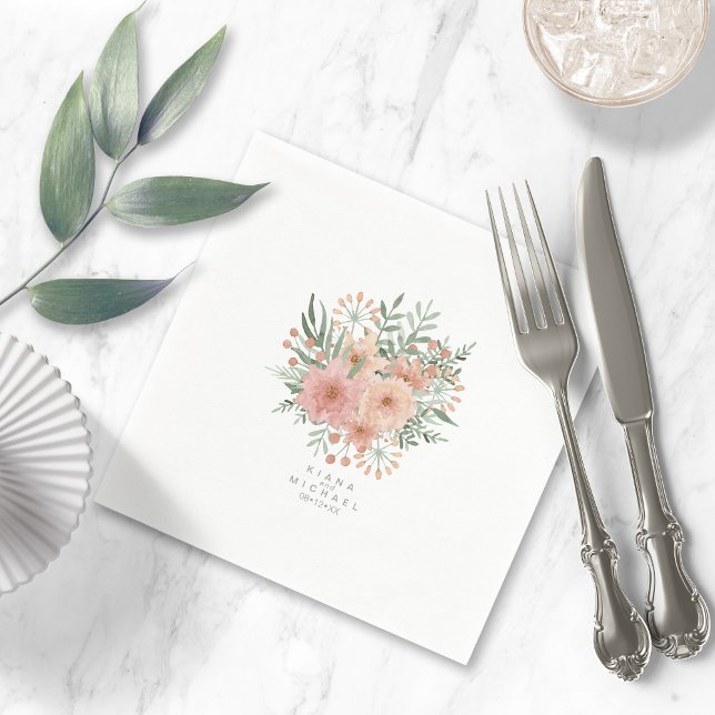 Guardanapo De Papel Buquê de Watercolor Blush ID654 (Criador carregado)
