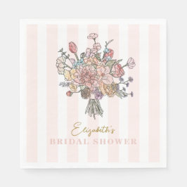 Guardanapo De Papel Buquê Floral Fresco Direto do Mercado Chá de Noiva