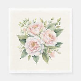 Guardanapo De Papel Buquê Rosa Rosa Cor-de-Cobra-Rosa Esbranquiçada