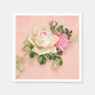 Guardanapo De Papel Buquê Rosa Rosa e Branco
