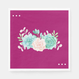 Guardanapo De Papel Buquê verde e rosa pastel na parte traseira da mag