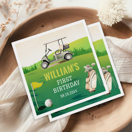 Guardanapo De Papel Buraco Par-Tee Golf no Aniversário de Um Rapaz