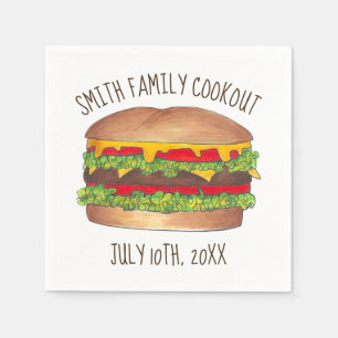 Guardanapo De Papel Burger Cheeseburger Reunion Picnic Cookout
