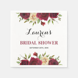 Guardanapo De Papel Burgundy Marsala - Folha de inverno