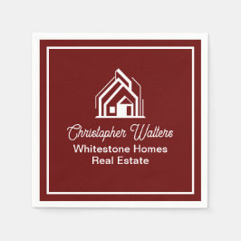 Guardanapo De Papel Burgundy Real Estate Company Custom Realtor