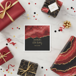 Guardanapo De Papel Burgundy Red Gold Glitter Abstract Watercolor