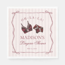 Guardanapo De Papel Burgundy Red Lingerie Shower Bachelorette Party