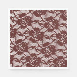 Guardanapo De Papel Burgundy Red White Lace Floral