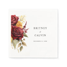 Burgundy Red Yellow Roses Floral Elegante Casament