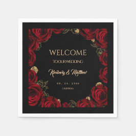 Guardanapo De Papel Burgundy Roses Boho Wedding