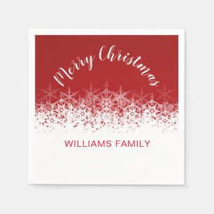 Guardanapo De Papel Burgundy vintage floco de neve Feliz Natal