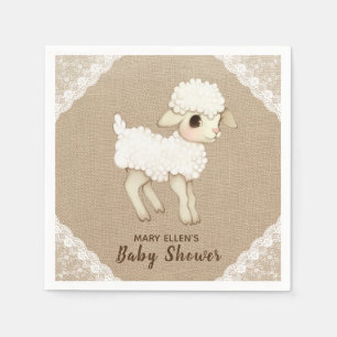 Guardanapo De Papel Burlap Little Lamb Paper Napkin