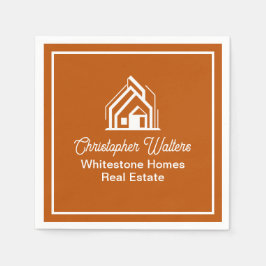Guardanapo De Papel Burnt Orange Real Estate Company Custom Realtor