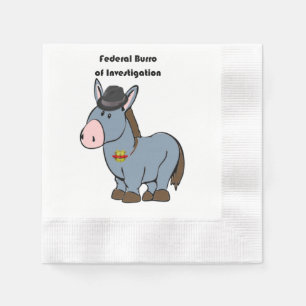 Guardanapo De Papel Burro federal do FBI de desenhos animados do asno