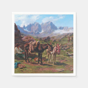 Guardanapo De Papel Burros nas Montanhas Pirenéus (Rosa Bonheur)