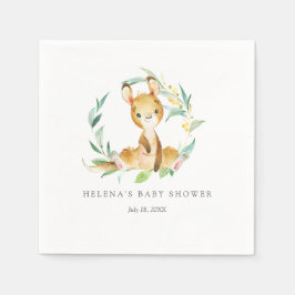 Guardanapo De Papel Bush Baby Kangaroo Chá de fraldas Napkins