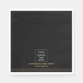 Guardanapo De Papel Business Logo Black Gold Dots Branded