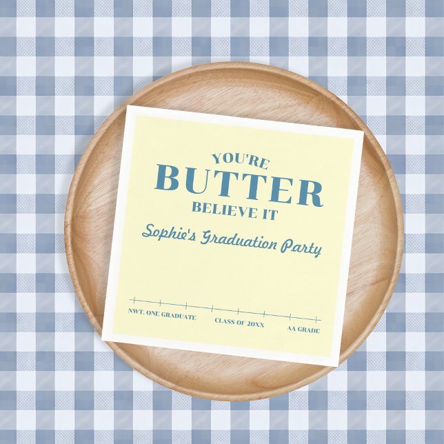 Guardanapo De Papel Butter Believe It Yellow Grade AA 2026 Graduation (Butter Believe It Yellow Grade AA 2026 Graduation Napkins)