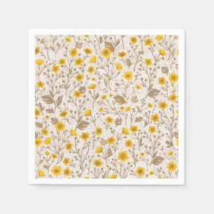 Guardanapo De Papel Buttercups, amarelo e marrom