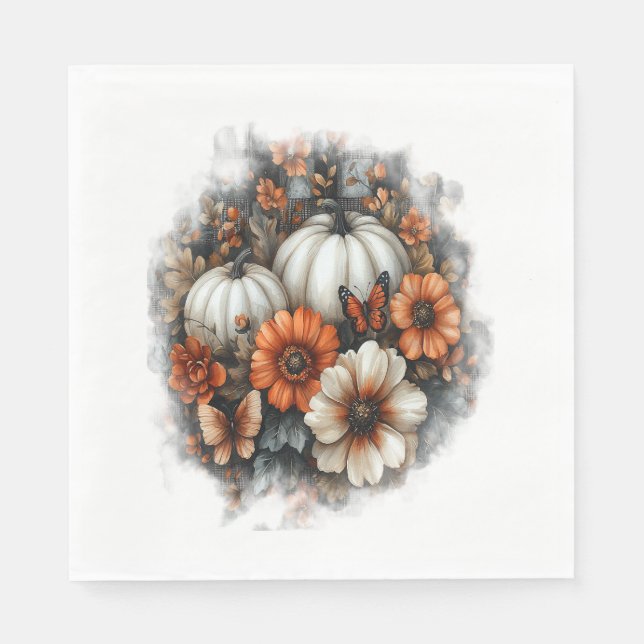 Guardanapo De Papel Butterflies Country Pumpkin (Frente)