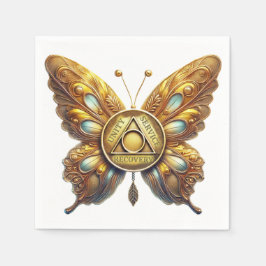 Guardanapo De Papel Butterfly AA Unity | 12 Step Recovery Slogan