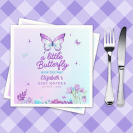 Guardanapo De Papel Butterfly Baby Shower Napkins | Pink & Purple