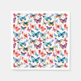 Guardanapo De Papel Butterfly Watercolor Colorful Summer Pattern