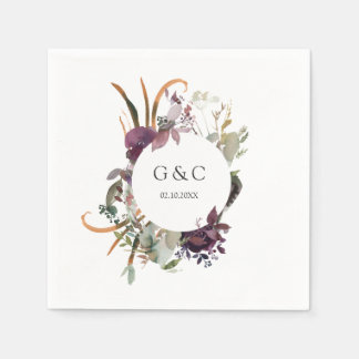 Guardanapo De Papel Butterum & Plum Personalizado Casamento Napkin 1