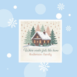 Guardanapo De Papel Cabana de Inverno de Natal Personalizada
