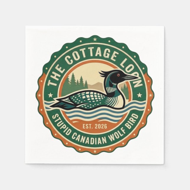 Guardanapo De Papel Cabana Pato Lobo Canadense Idiota Pássaro (Frente)