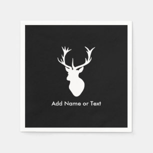 Guardanapo De Papel Cabeça branca do veado com Antlers